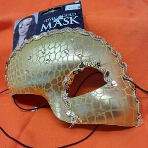 Idyllic Gold Mask Sequin‎ Trim Half Face Masquerade Costume 5 in lot